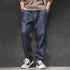 Retro Baggy Men's Jeans – Wide-Leg Tapered Denim with Elastic Waist
